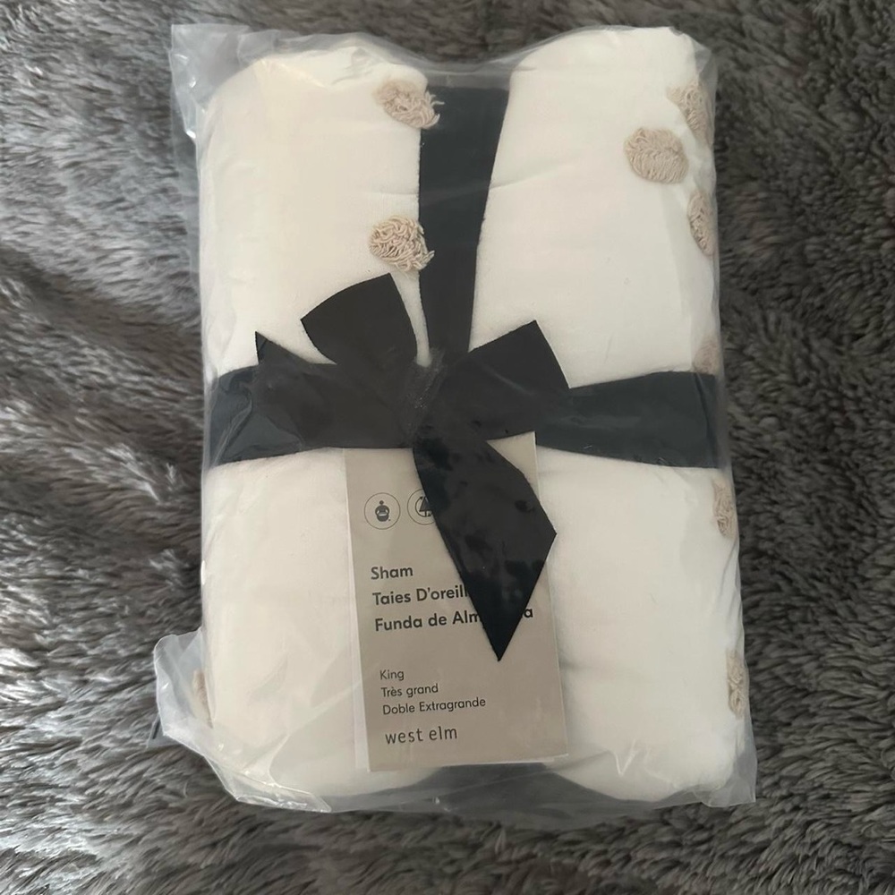 One West Elm Candlewick sham king size